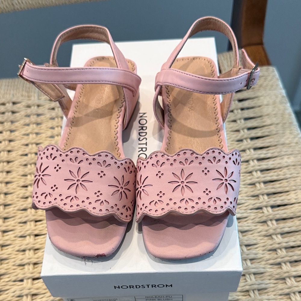 Nordstrom Blush Sandals with Floral Cutouts